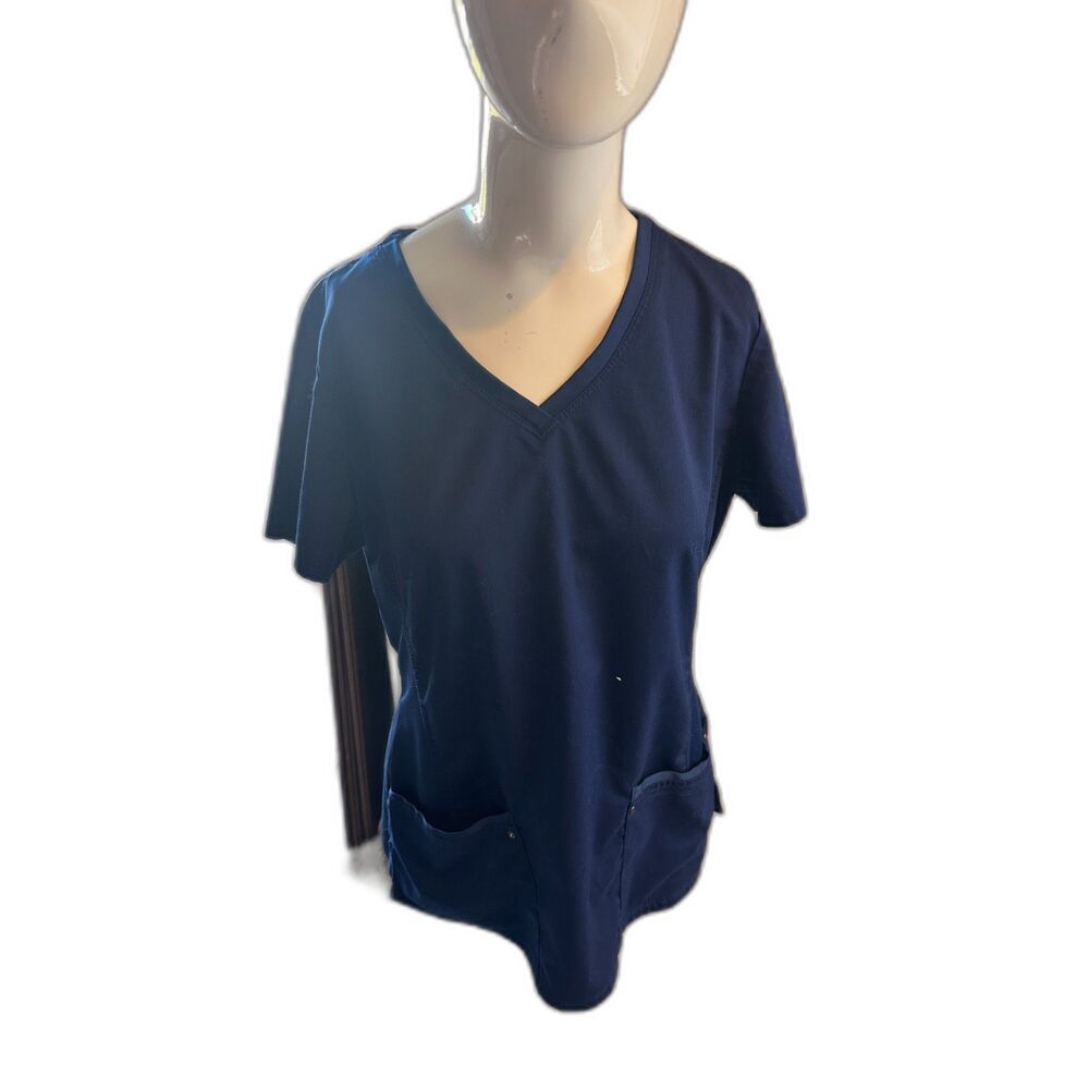 Healing Hands Scrubs for Women Top Sz M Short Sleeves V Neck Blue